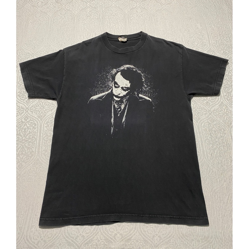 The Dark Knight Joker T Shirt Mens‎ Large Black Heath Ledger Alstyle DC Comics
